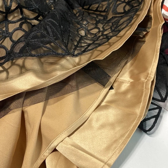 Bebe NEW Whimsigoth Black Nude Mesh Overlay Fairygoth Layered Skirt M - Picture 11 of 12